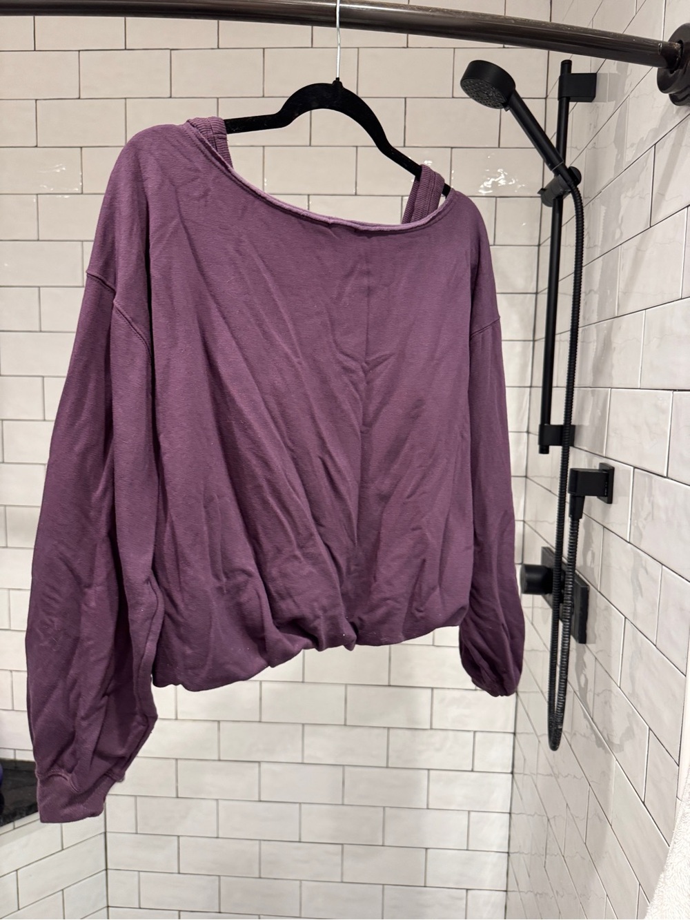 Aerie offline layered bubble hem sweatshirt. - Picture 4 of 4